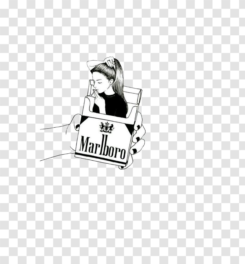 Drawing Art Black And White Illustration - Cartoon - Holding A Cigarette Transparent PNG