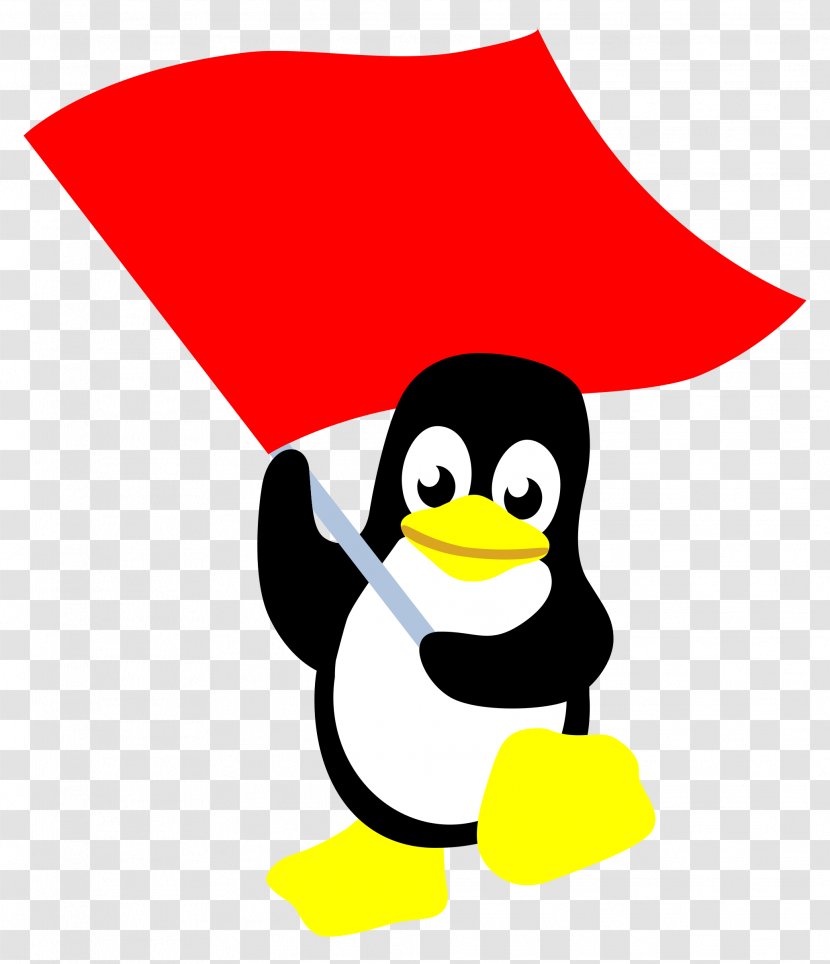 Tux Racer Red Flag Linux Computer Software - Distribution Transparent PNG