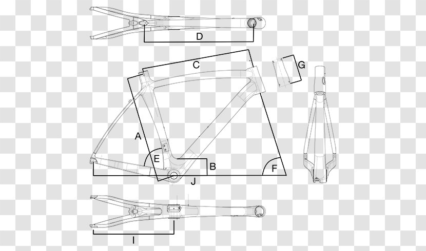 Bicycle Frames Road Automotive Window Part - Rectangle - Sketch Transparent PNG