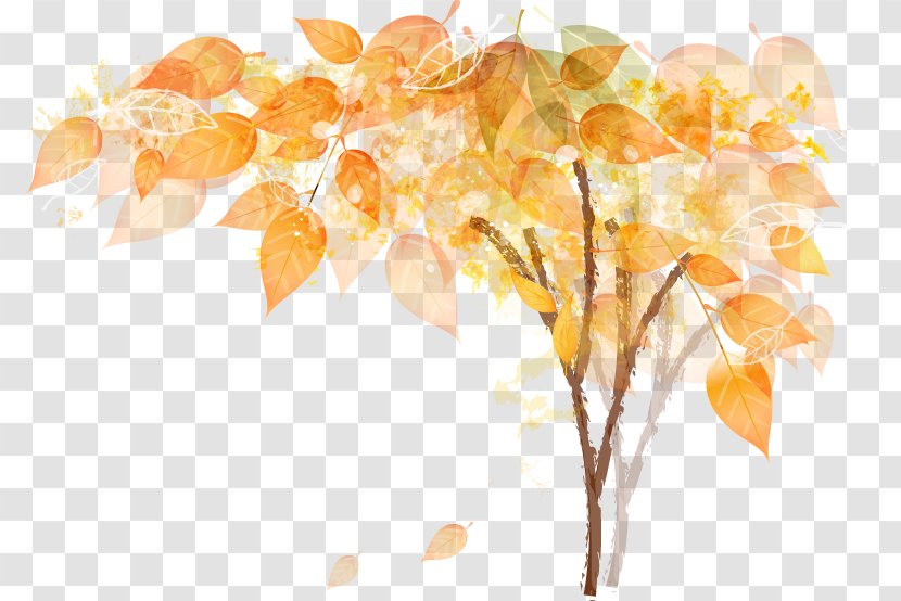 Cartoon Autumn Drawing - Leaf - Painted Leaves Transparent PNG