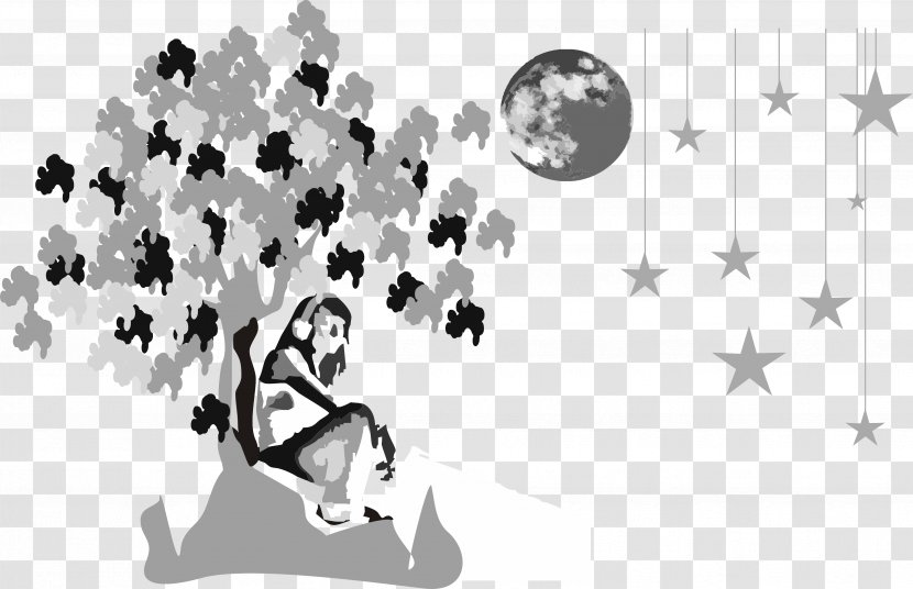 Black And White Art Drawing Impressionism - Tree - Design Transparent PNG