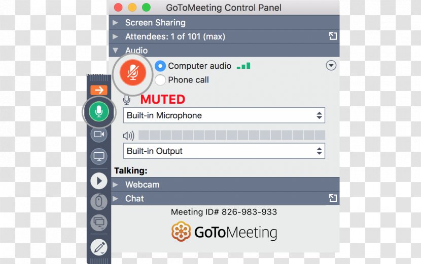 GoToMeeting Desktop Sharing Menu Bar - Button Transparent PNG