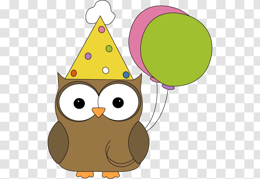 Owl Party Birthday Clip Art - Fictional Character - Free Graphics Transparent PNG
