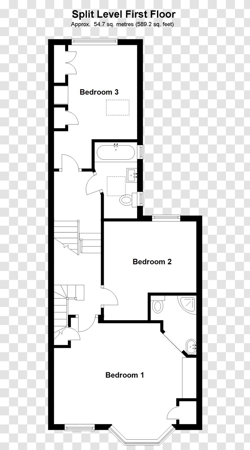 Floor Plan Storey Terraced House Apartment - Bedroom Transparent PNG