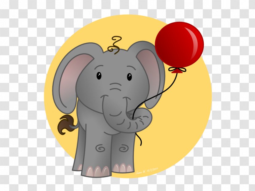 Indian Elephant African Cartoon Elephantidae - India - Holding Balloon Transparent PNG