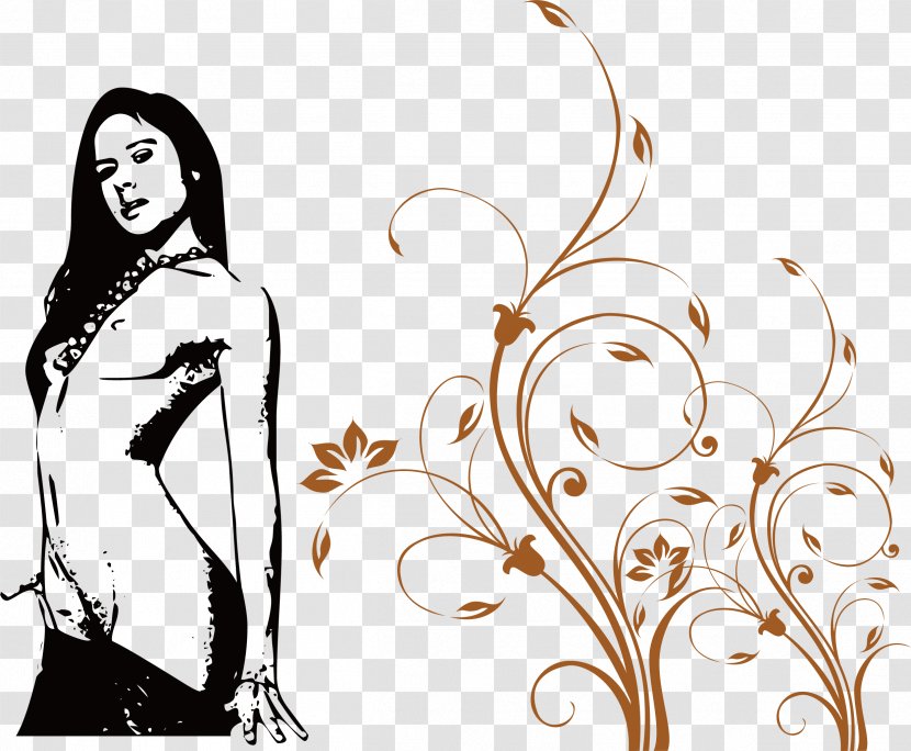 Graphic Design Sticker Wall Decal Woman - Cartoon - Beautiful Transparent PNG