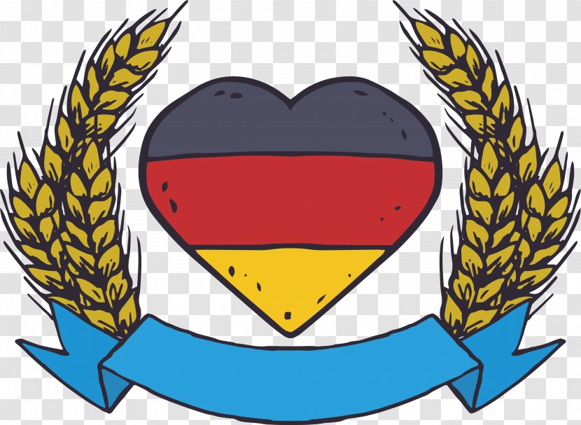 Germany Oktoberfest Beer Illustration - Painted Love Flag Transparent PNG