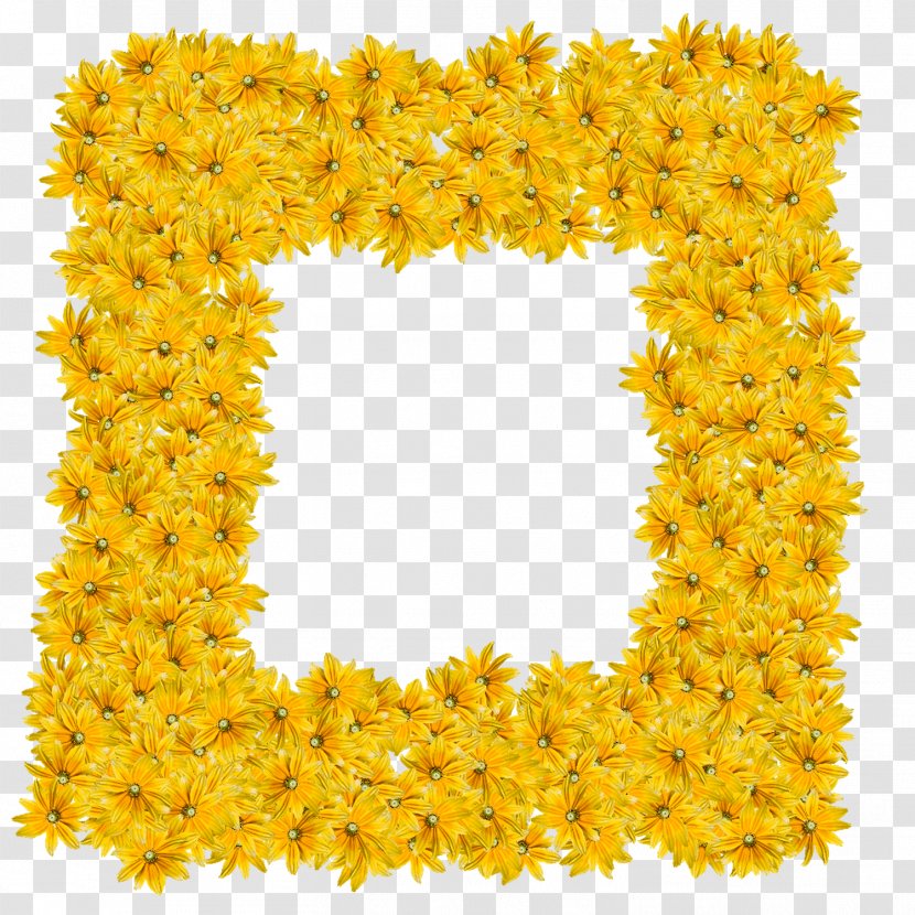 Flower Wreath Frame - Yellow - Daffodil Film Transparent PNG