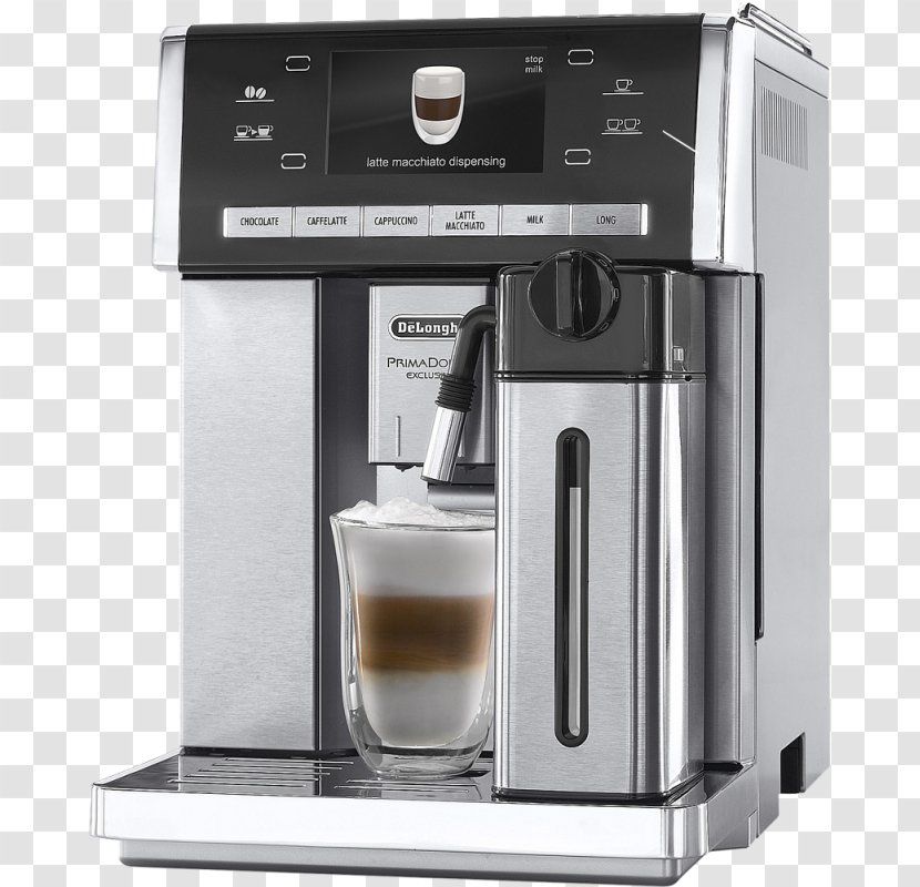 Espresso Coffee De'Longhi PrimaDonna Exclusive ESAM 6900 Elite ECAM 650.75 - Home Appliance Transparent PNG