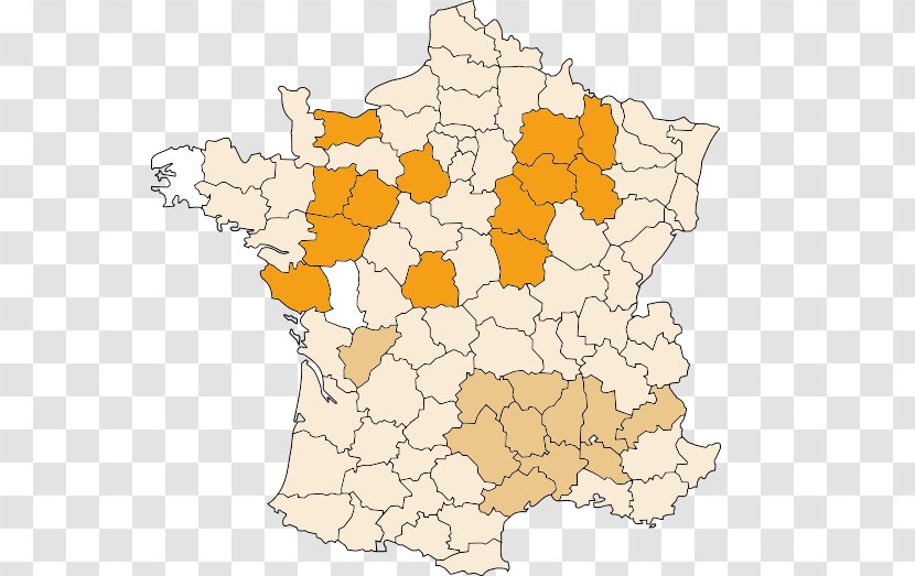 Departments Of France International Kissing Day Map - Capelli Transparent PNG