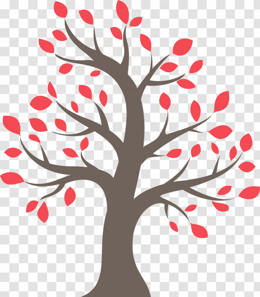Tree Branch Red Leaf Woody Plant Transparent PNG