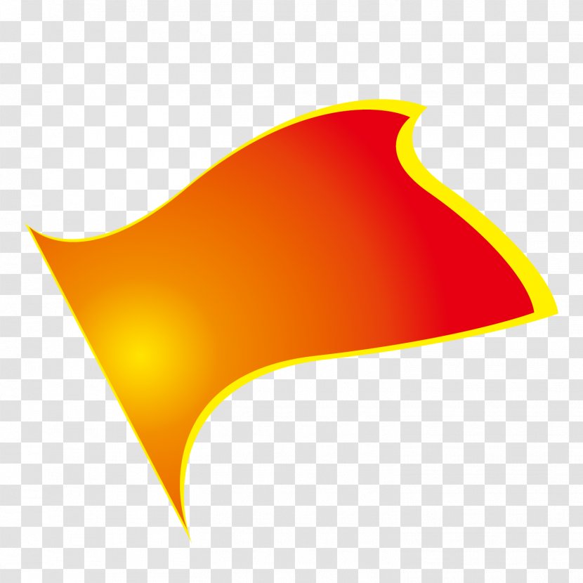 Red Flag - Orange - Vector Fluttering Flags Decorated Transparent PNG