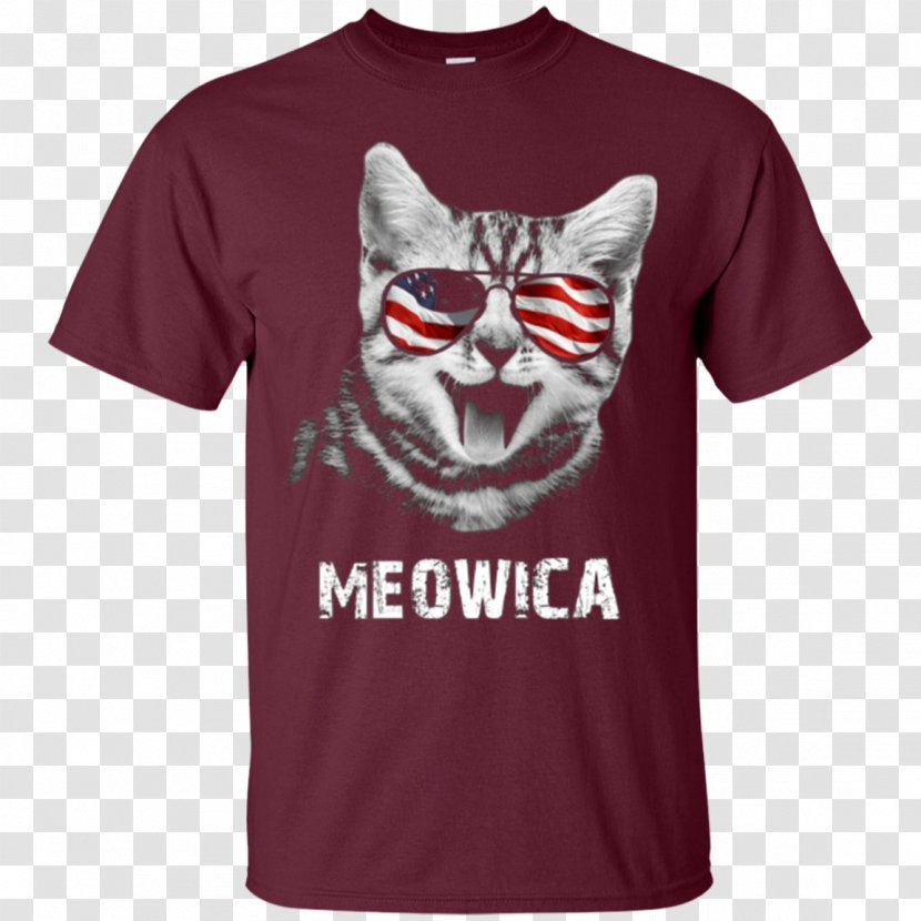 T-shirt Flag Of The United States Hoodie Cat - Longsleeved Tshirt Transparent PNG