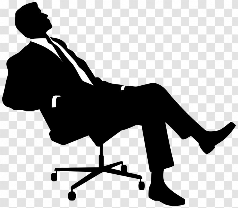 Black White People Clip Art - And - Sitting Man Transparent PNG