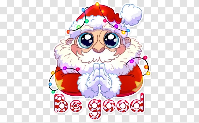 Telegram Sticker Santa Claus Clip Art Christmas Ornament - Frame - Cartoon Transparent PNG