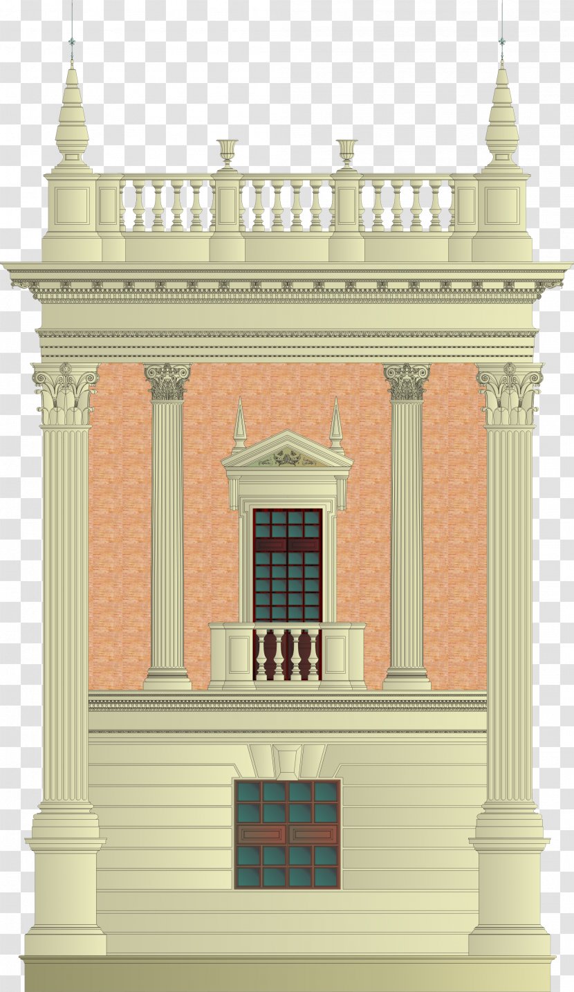 Facade Window Column Classical Architecture House - Historic Transparent PNG