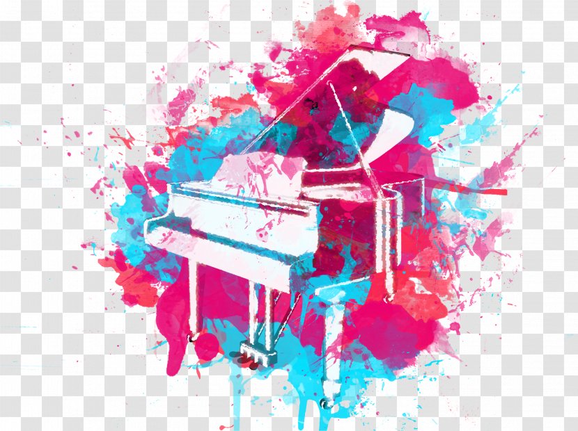 Art Graphic Design Painting Piano - Watercolor - Aquarel Transparent PNG