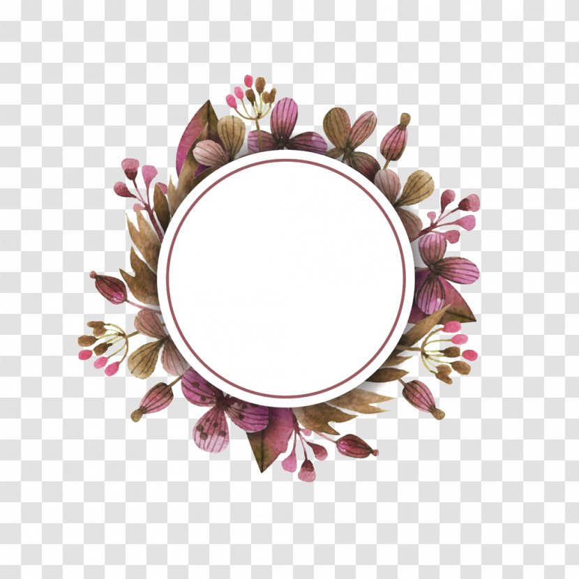 Purple Dream Flower Ring Border Texture - Wreath Transparent PNG