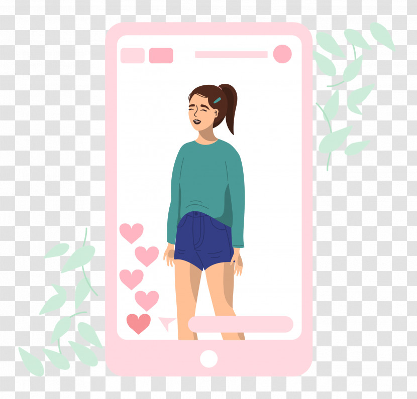 Woman Mobile Social Media Transparent PNG