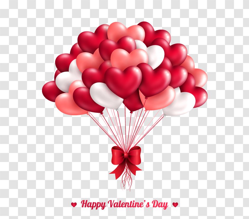 Valentines Day Heart Greeting Card Balloon - Vector Cartoon Transparent PNG