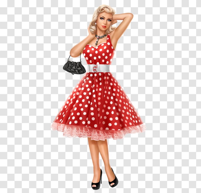 Wedding Dress Clothing Polka Dot Red - Day - Grease Pink Ladies Transparent PNG