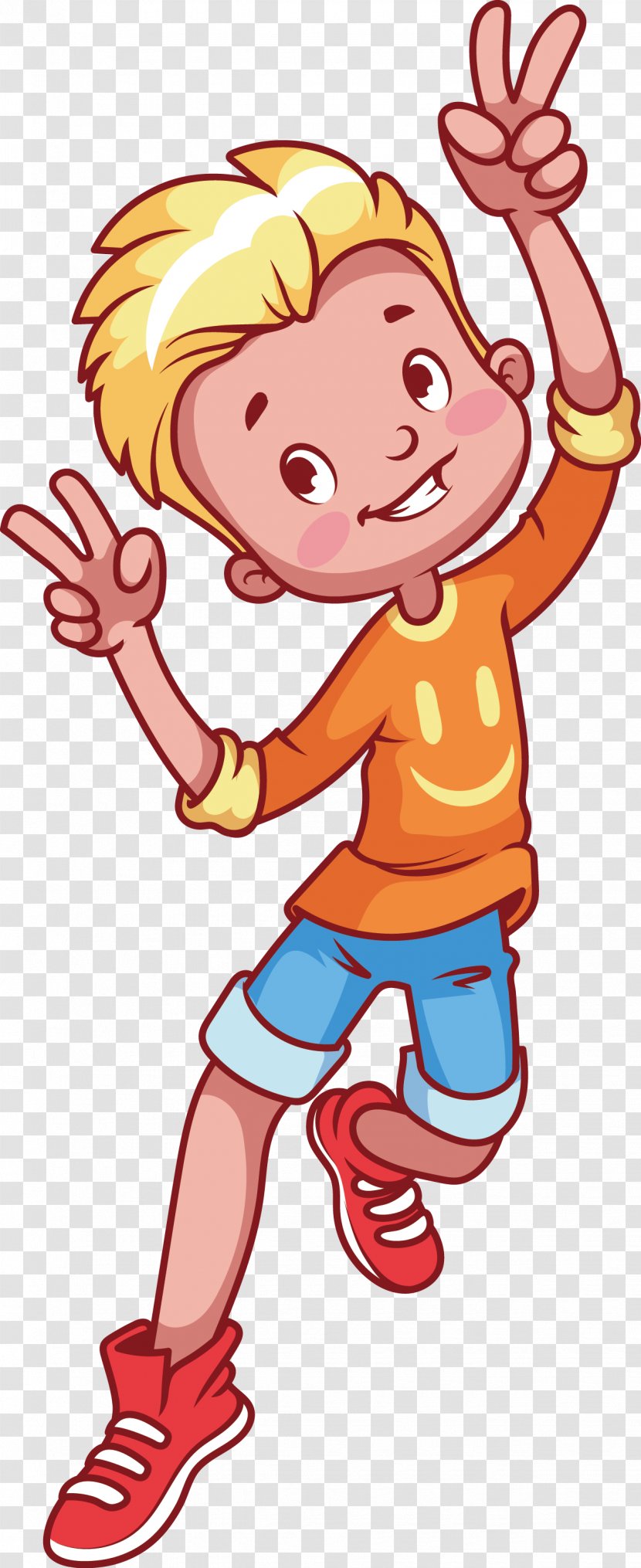 Child Cartoon Clip Art - Silhouette - Happy Little Boy Vector Transparent PNG