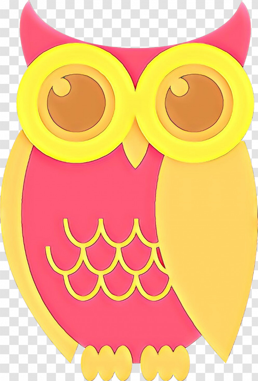 Owl Yellow Bird Of Prey Bird Pink Transparent PNG