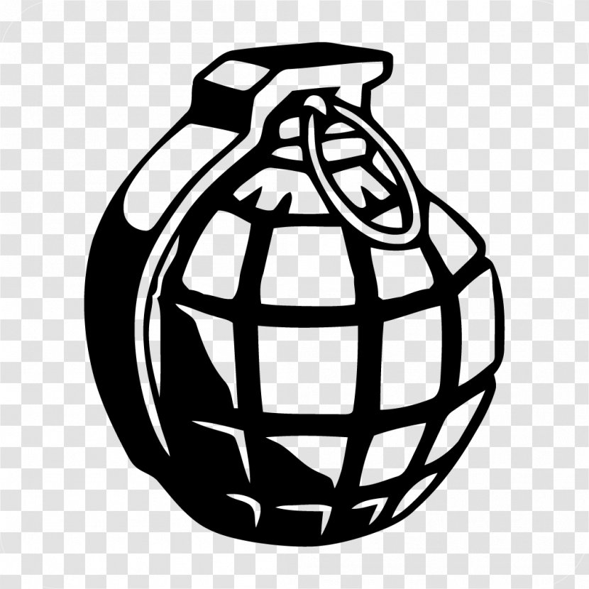 Car Grenade Decal Bomb Weapon - Monochrome Transparent PNG