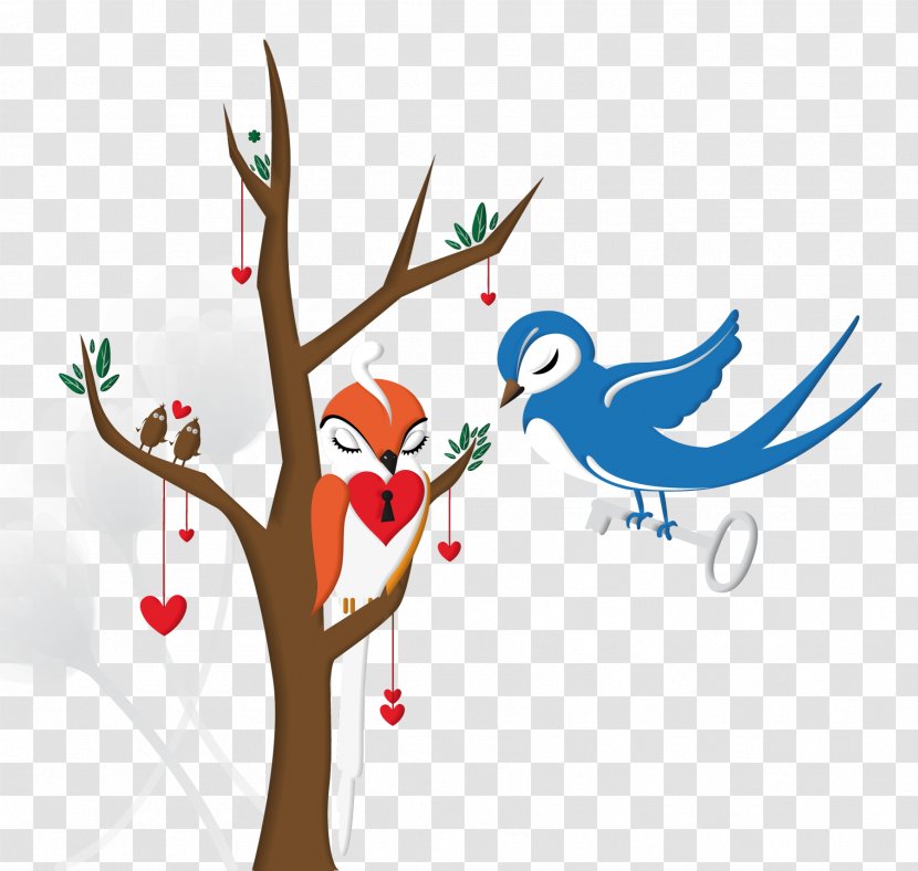 Bird Paper Sticker Tree - Frame - Love Birds Transparent PNG