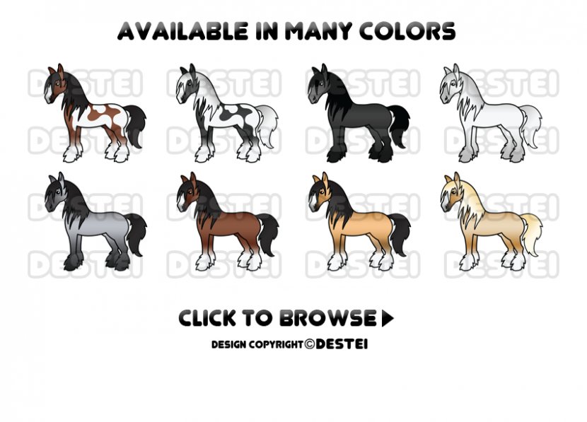 Clydesdale Horse Shire Gypsy Stallion Pony - Royaltyfree - Cartoon Black And White Transparent PNG