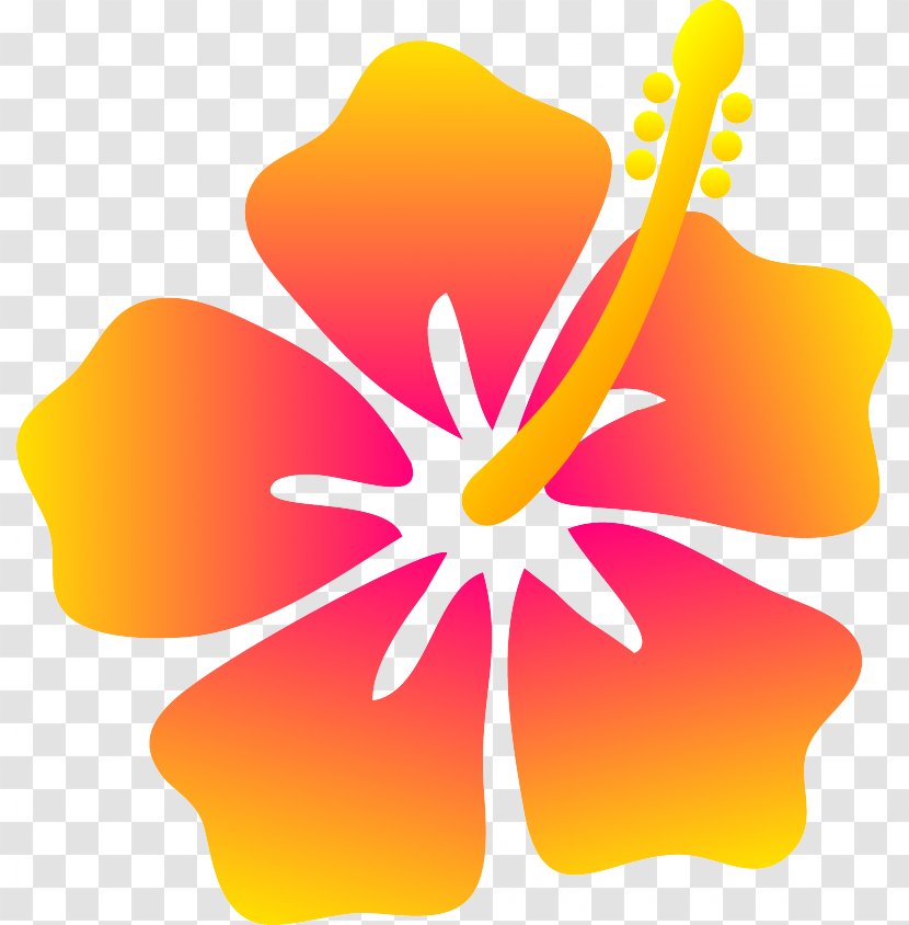 Hawaiian Hibiscus Clip Art - Cuisine Of Hawaii - Outline Transparent PNG