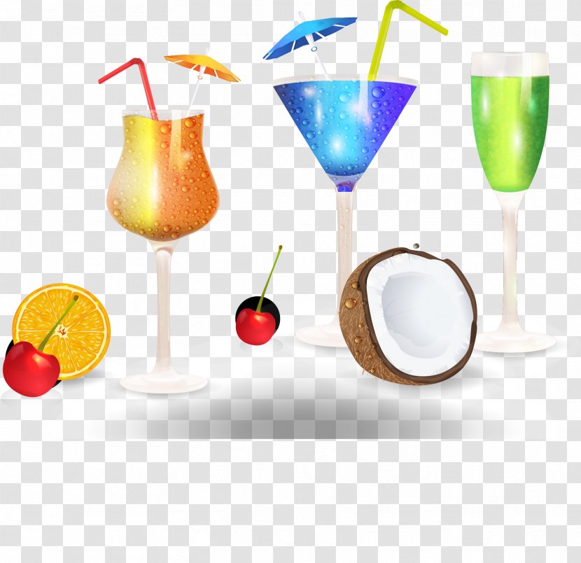 Cocktail Garnish Juice Non-alcoholic Drink - Fruit - Vector Painted Transparent PNG