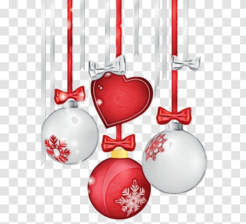 Christmas And New Year Background - Red - Holiday Ornament Heart Transparent PNG