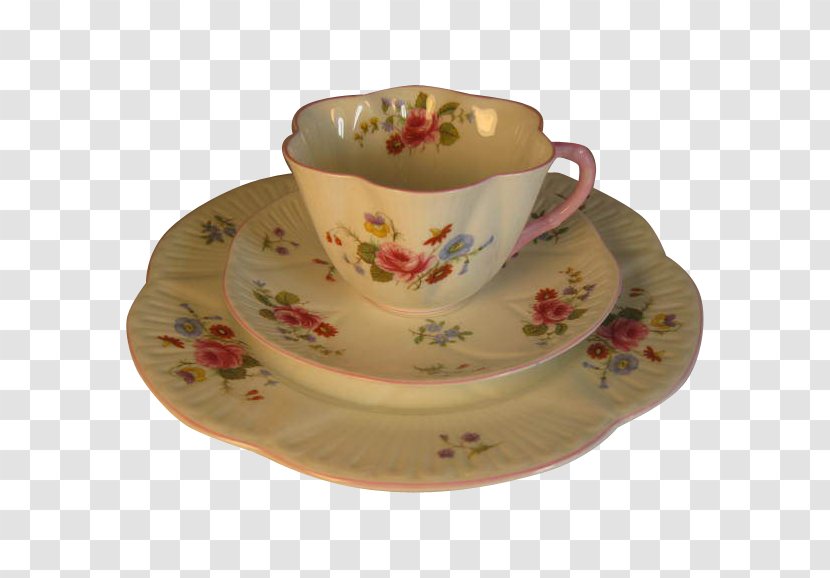 Coffee Cup Saucer Porcelain Plate Tableware - Drinkware Transparent PNG