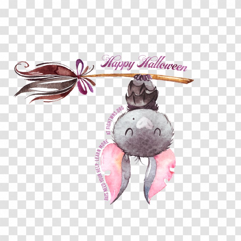 Pink M - Watercolor Halloween Transparent PNG