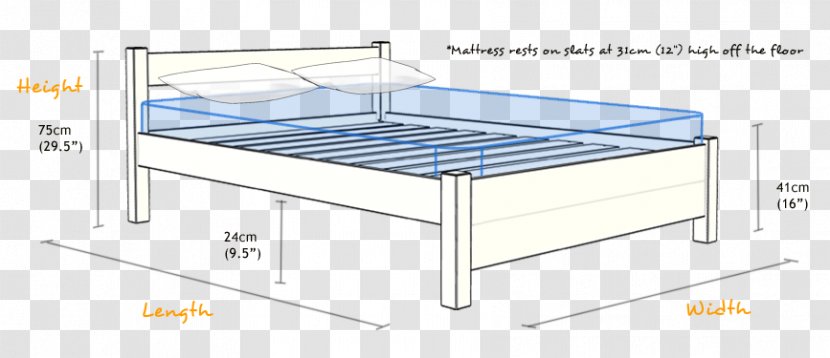 Bed Frame Bunk Size Platform - Door - Height Measurement Transparent PNG