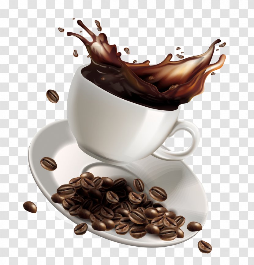 White Coffee Instant Cafe - Black Drink - Cartoon Vector Splash Of Transparent PNG