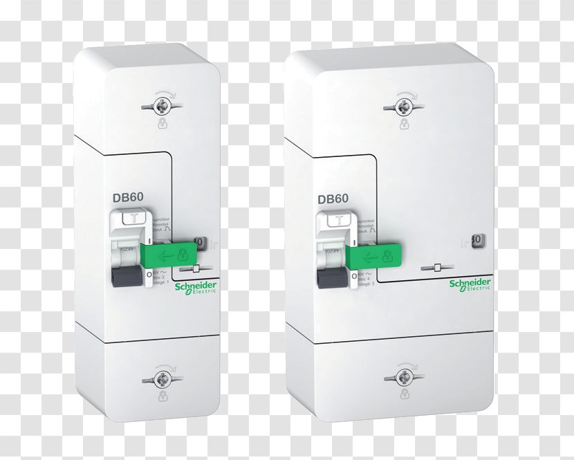 Schneider Electric Circuit Breaker Residual-current Device Polyphase System Distribution Board - Raccordement Transparent PNG