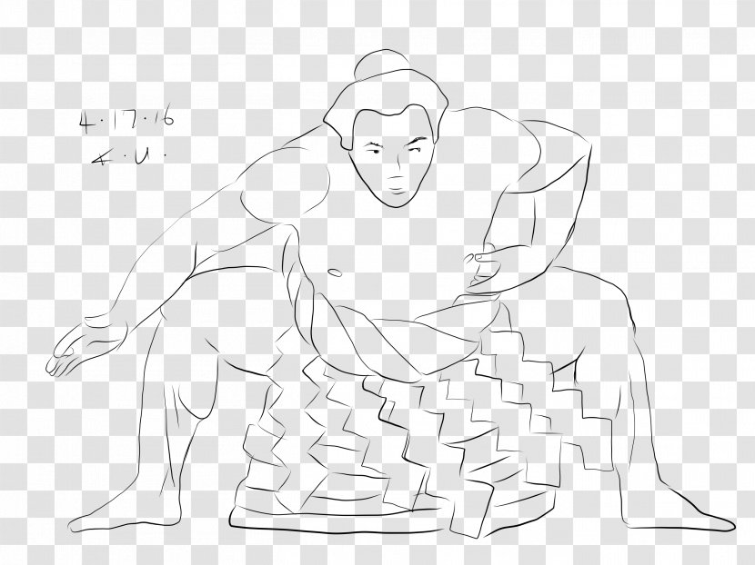 Drawing Line Art Sketch - Silhouette - Sumo Transparent PNG