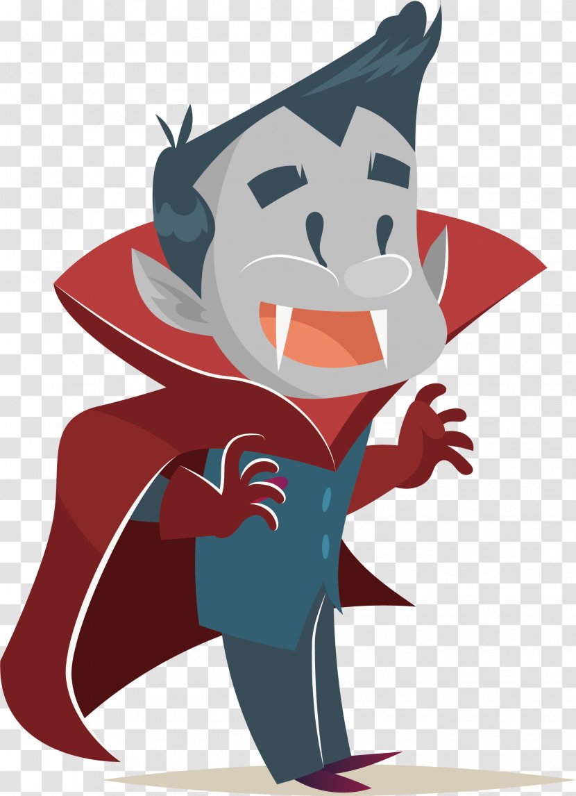 Cartoon Animation Halloween Illustration - Happy Vampire Transparent PNG