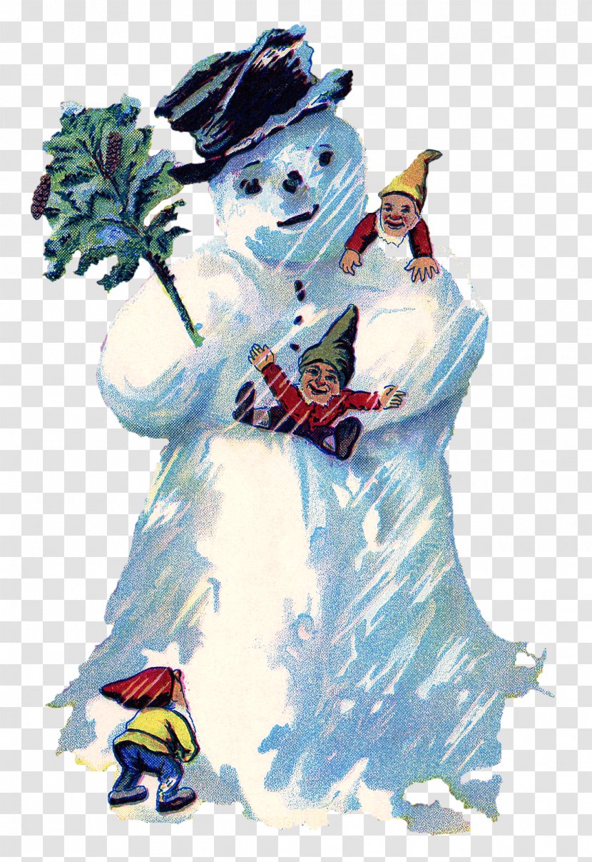 Snowman Post Cards New Year Clip Art - Fictional Character Transparent PNG
