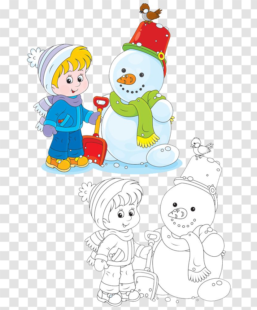 Snowman Child Stock Photography Royalty-free - Cartoon - Cute Boy Beside Transparent PNG