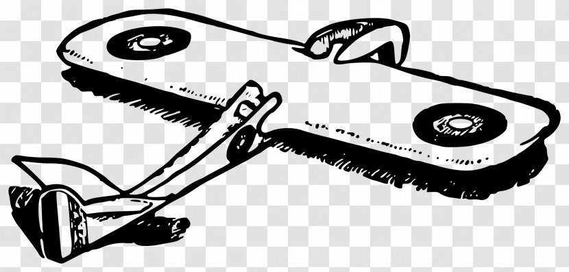 1920s Airplane Paper Clip Art - Black - Plane Transparent PNG