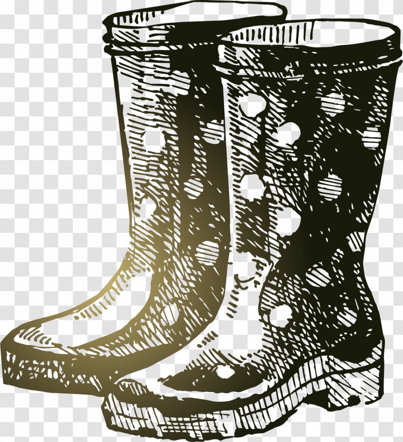 Wellington Boot Drawing Royalty-free Clip Art - Garden - Spotted Rain Boots Vector Transparent PNG
