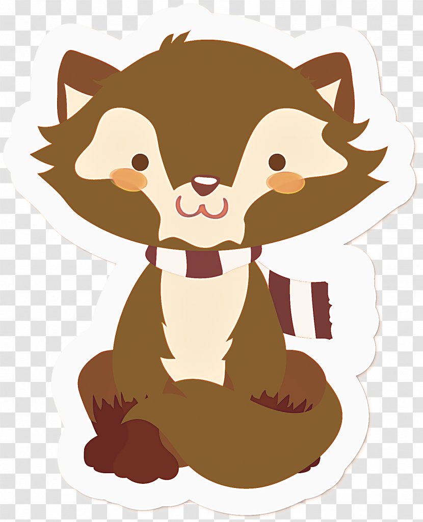 Cartoon Brown Ferret Fictional Character Bear - Mustelidae - Whiskers Transparent PNG
