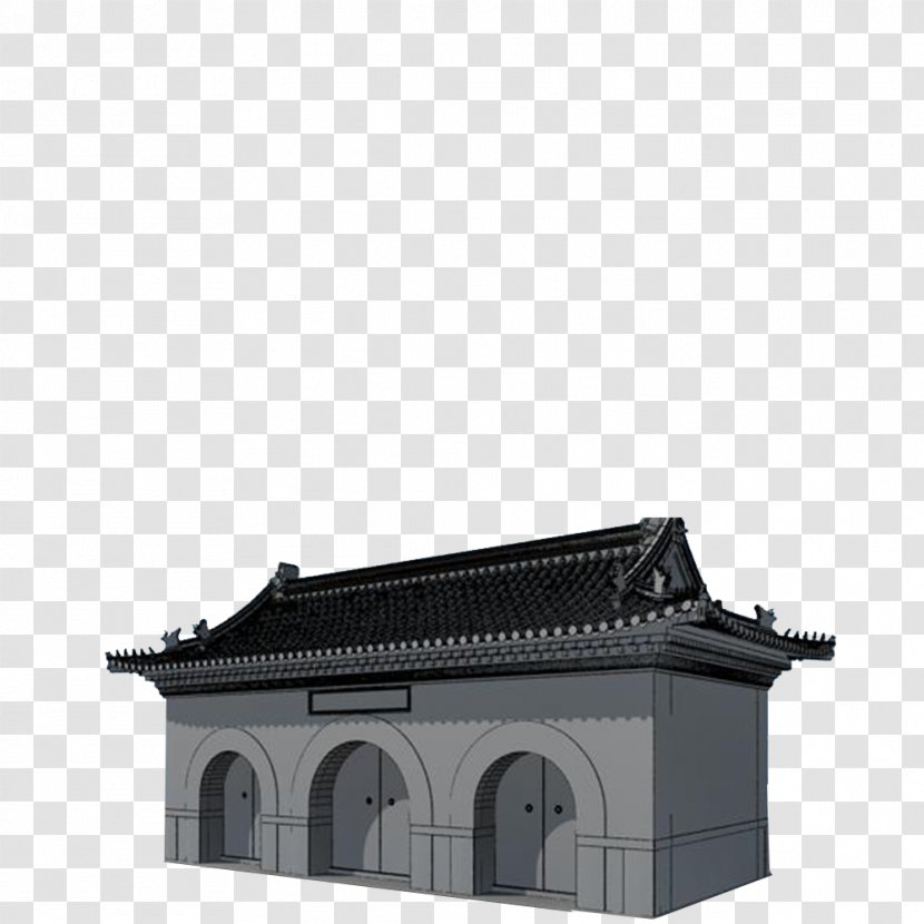 Architecture Facade Building - Monochrome Photography - Ancient City Gate Transparent PNG