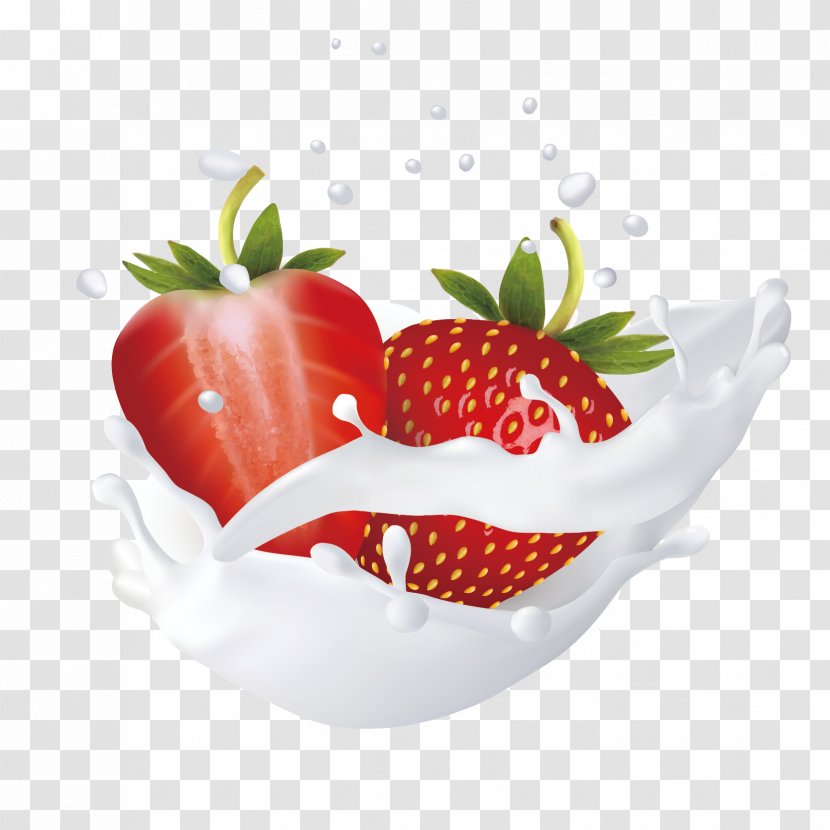 Flavored Milk Splash Peach - Diet Food - Hand-painted Of Strawberry Transparent PNG