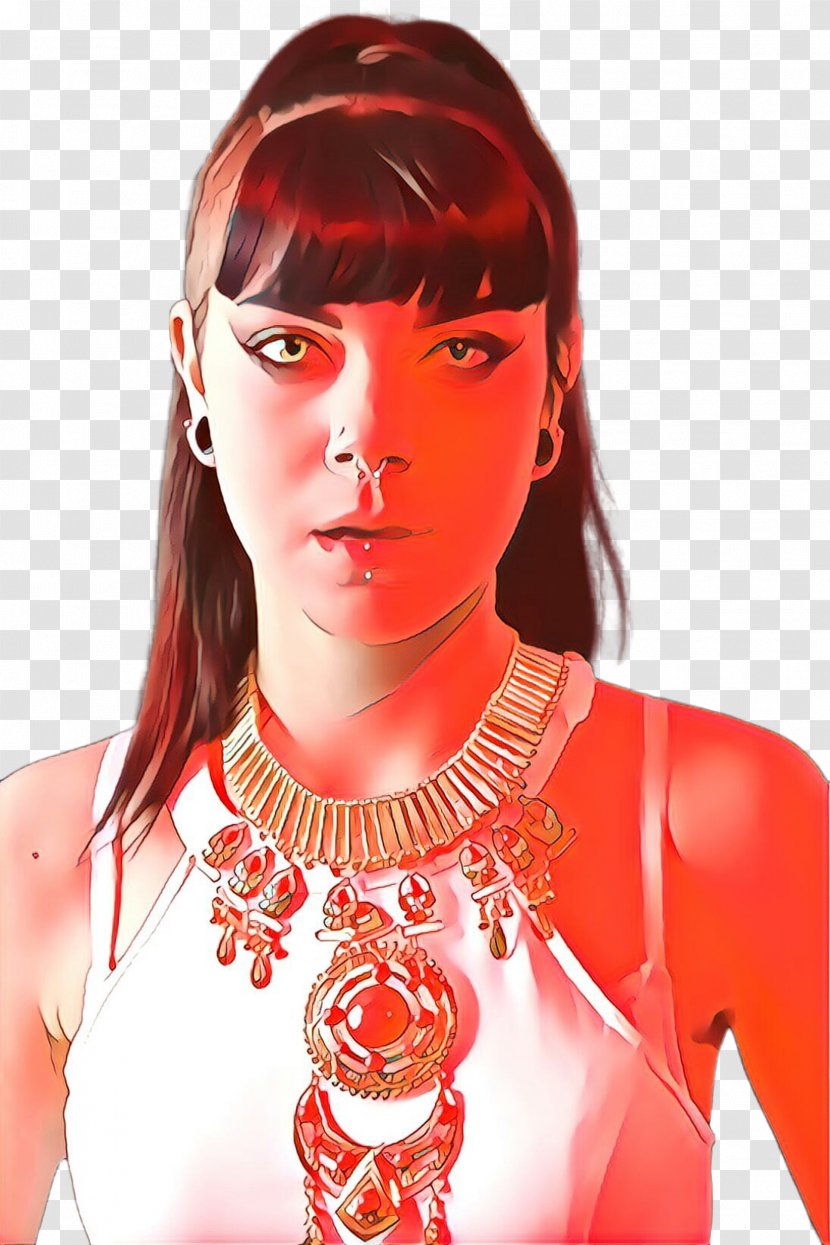 Red Neck Bangs Necklace Latex Transparent PNG