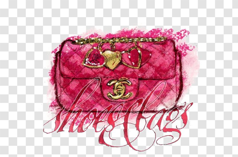 Handbag Chanel Fashion Illustration - Pink Purse Transparent PNG