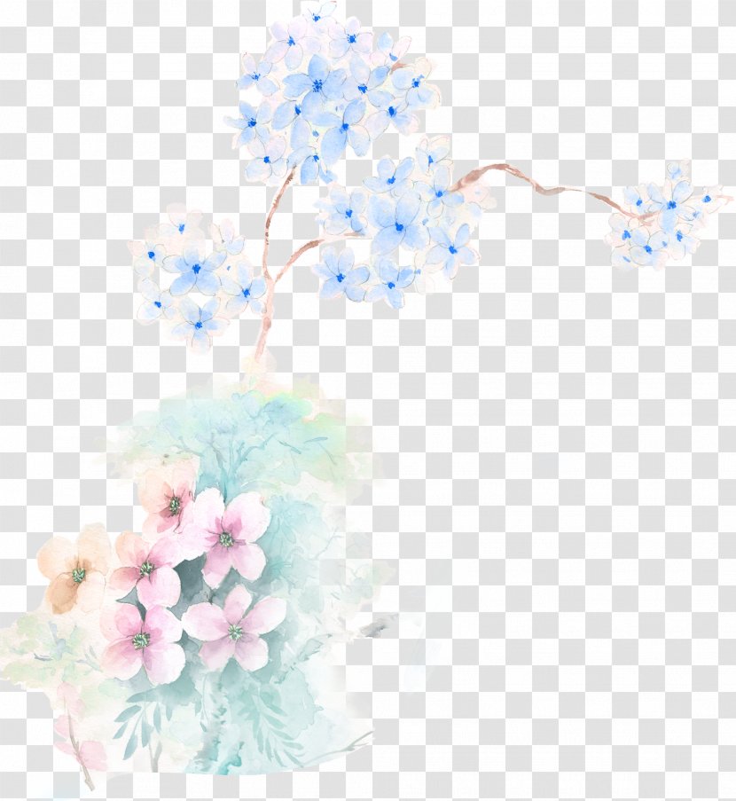 Cherry Blossom Desktop Wallpaper Floral Design Petal - Watercolor Flowers Transparent PNG